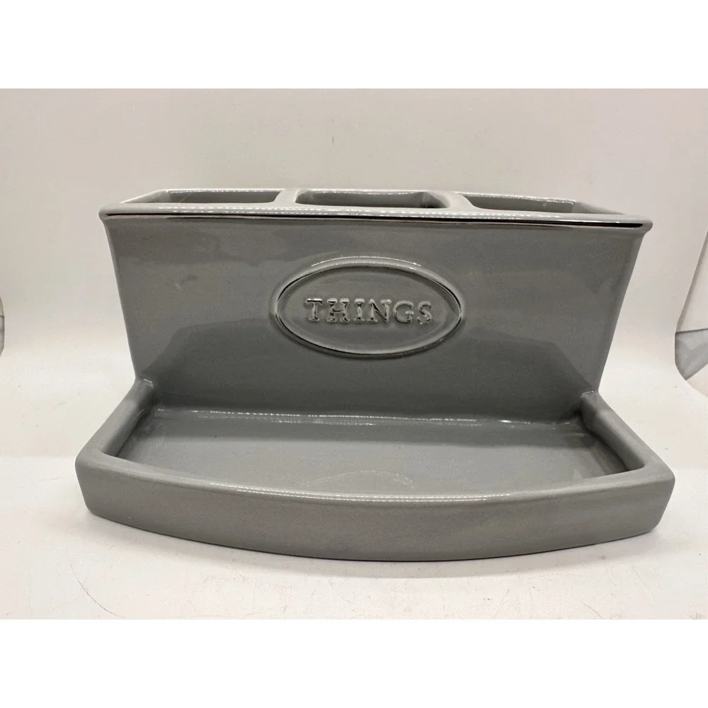 Hotel Vendome Spa Collection Gray Organizer Tray THINGS Ceramic
